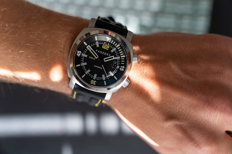 Panzera Aquamarine Pro Diver Automatico 300M - Orologio Sub Uomo Acciaio Blu Rosso, Vetro Zaffiro